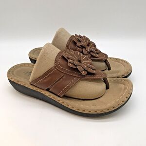 Cliffs by White Mountain Cove Sandals Womens 8M Casual Slip-On Wedge Heel Thong